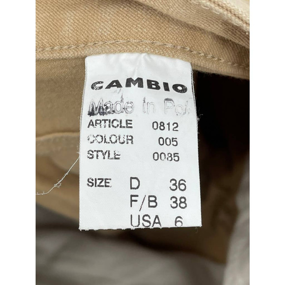 CAMBIO High Rise Camel Khaki Tan Jeans 30" Inseam - Size 6 - Picture 6 of 13